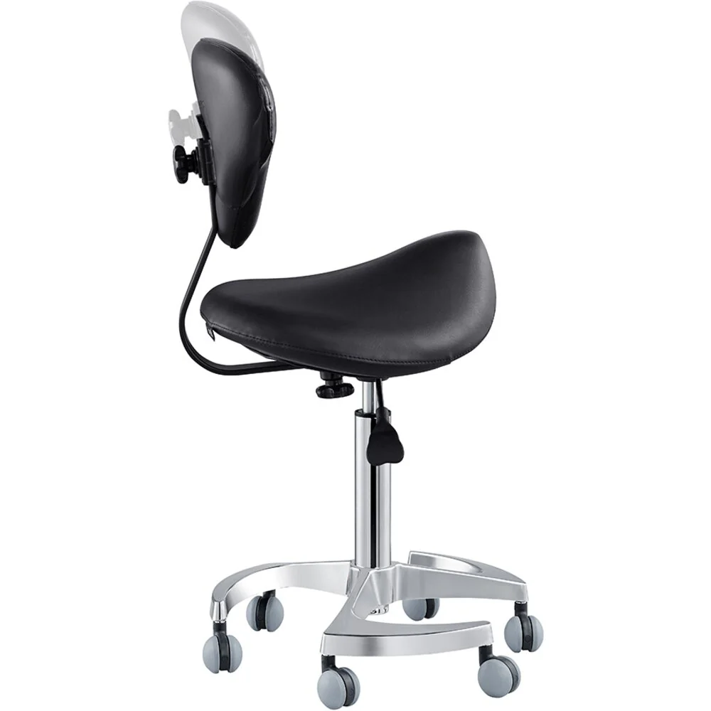 Tao Saddle Stool - BLACK / 21" - 29" Adjustable Seat Height + 6 Wheel Base by DIR Salon Furniture - Image 8
