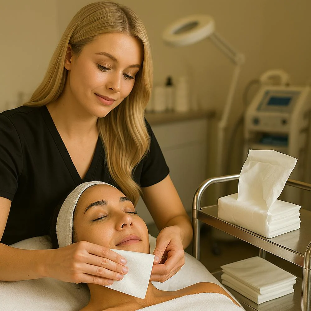 Disposable Biodegradable Dry Facial Cleansing Towels - 7.9" x 7.9" / 50 per Pack X 30 packs = Case of 1,500