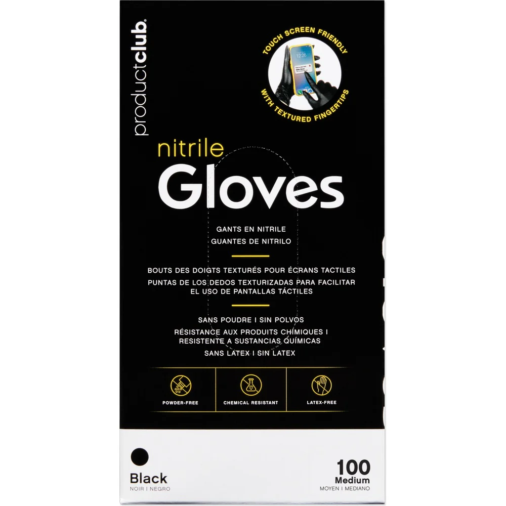 Disposable Black Nitrile Gloves - Large / 100 Count by Product Club