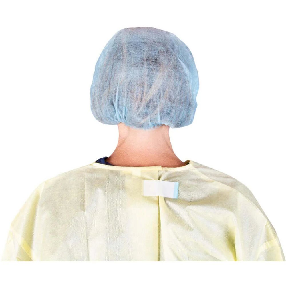 Disposable Bouffant Cap - Accordian Style - Blue - 21" / 100 Count X 10 Packs = 1,000 Bouffant Caps - Image 2