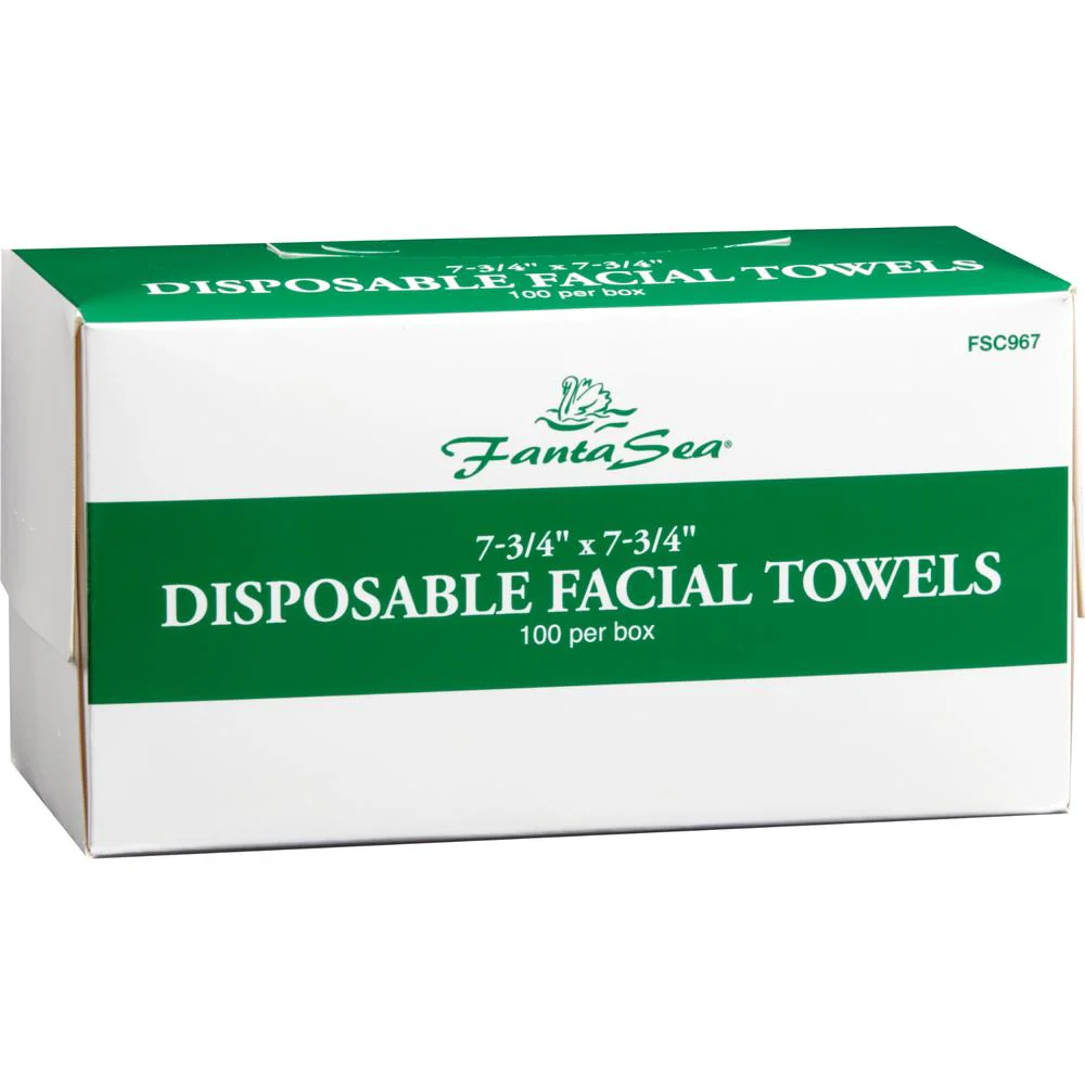 Disposable Facial Towels - 7.75" X 7.75" - 100 Per Box by Fantasea - Image 2