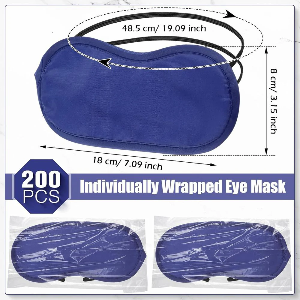 Disposable Spa Eye Masks - Blue - Case of 200 Masks - Individually Wrapped - Ideal for Relaxation & Client Comfort - Image 2