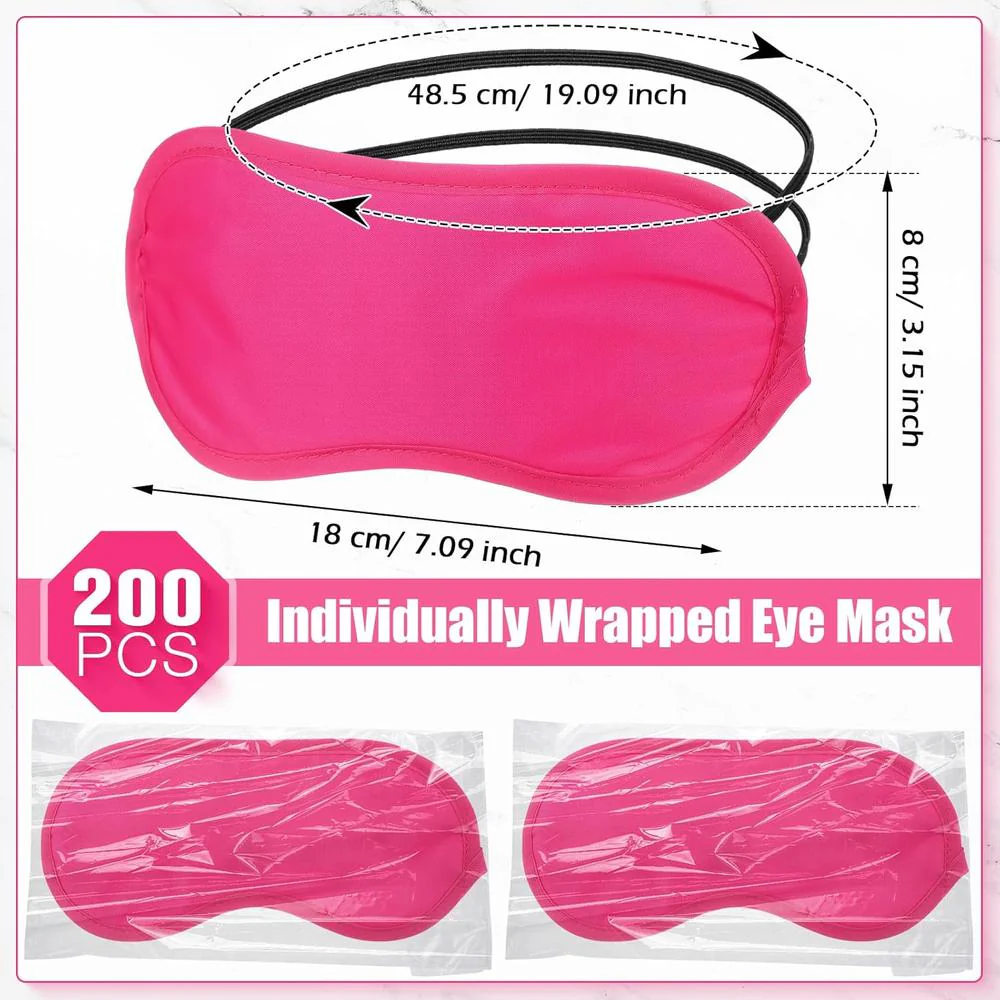 Disposable Spa Eye Masks - Rose - Case of 200 Masks - Individually Wrapped - Ideal for Relaxation & Client Comfort - Image 2