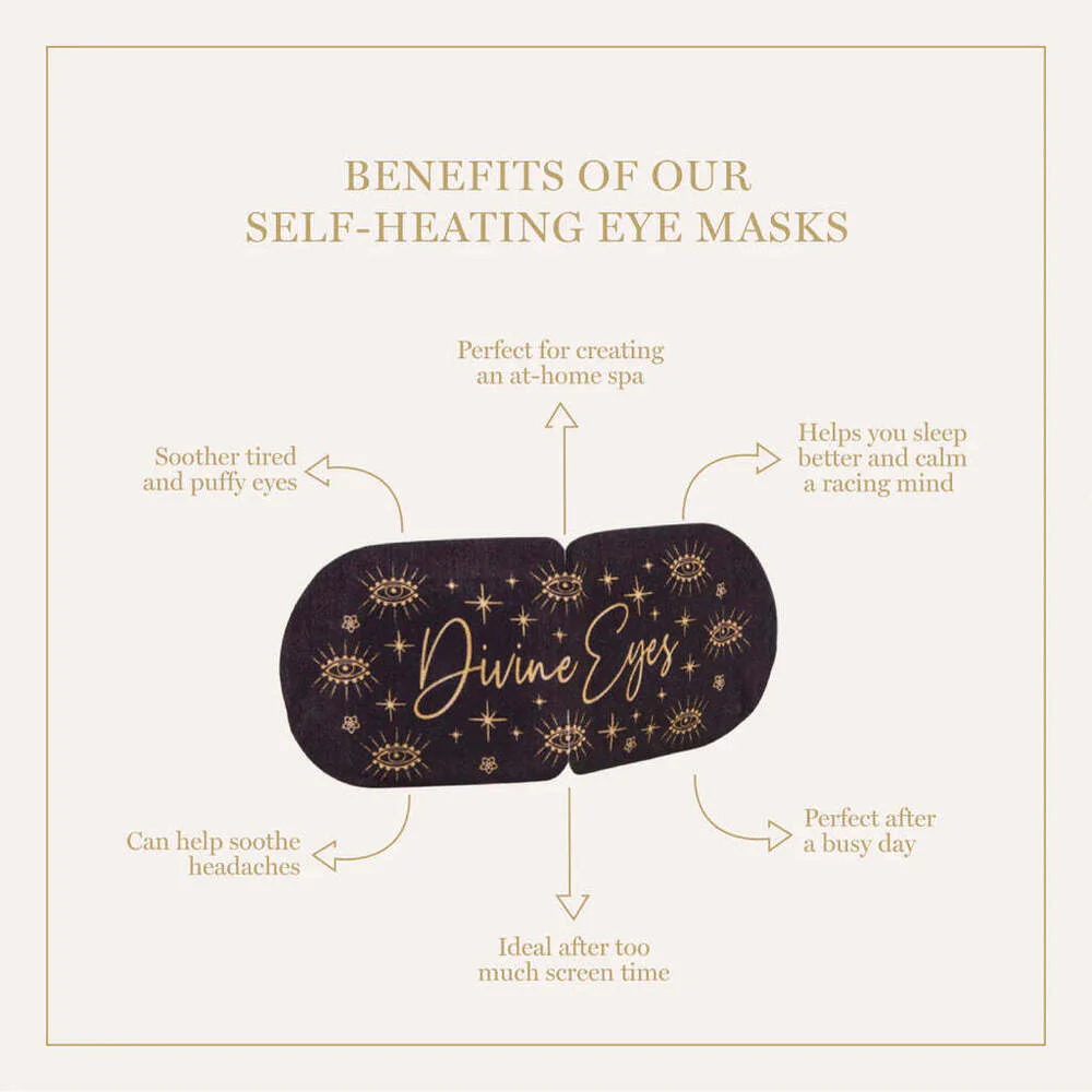 Divine Eyes Relaxation Therapy Self-Heating Eye Mask / Case of 100 Individually Foil-Wrapped Eye Masks - Image 2
