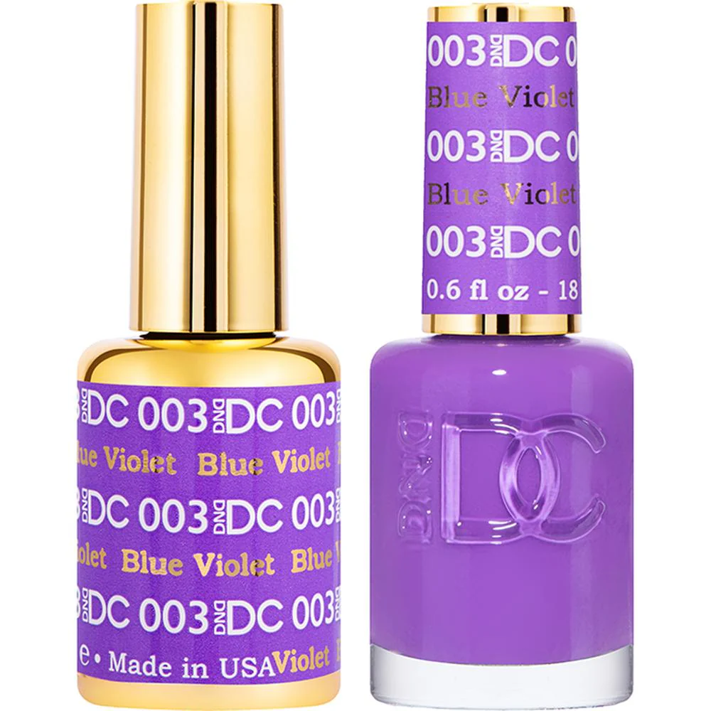 DND DC Duo Gel - #003 Blue Violet / Soak-Off Gel Polish 0.5 oz. + Nail Lacquer 0.5 oz.
