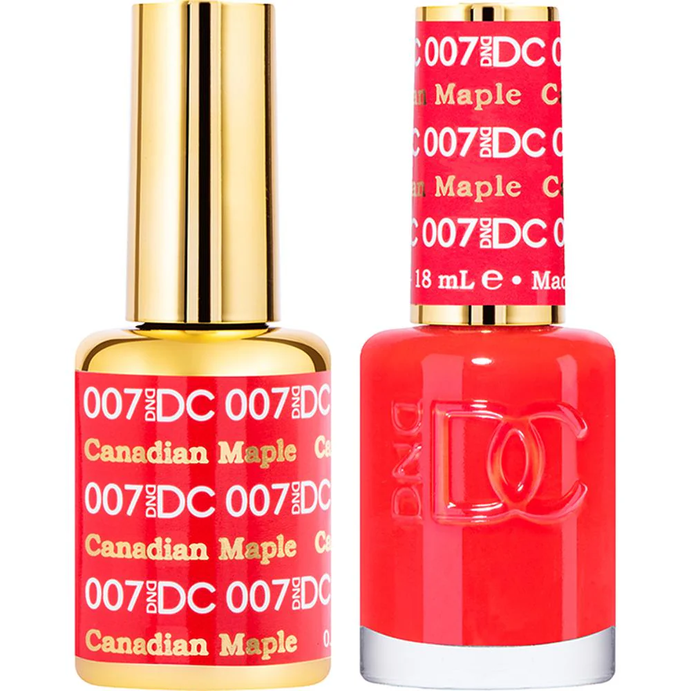DND DC Duo Gel - #007 Canadian Maple / Soak-Off Gel Polish 0.5 oz. + Nail Lacquer 0.5 oz.