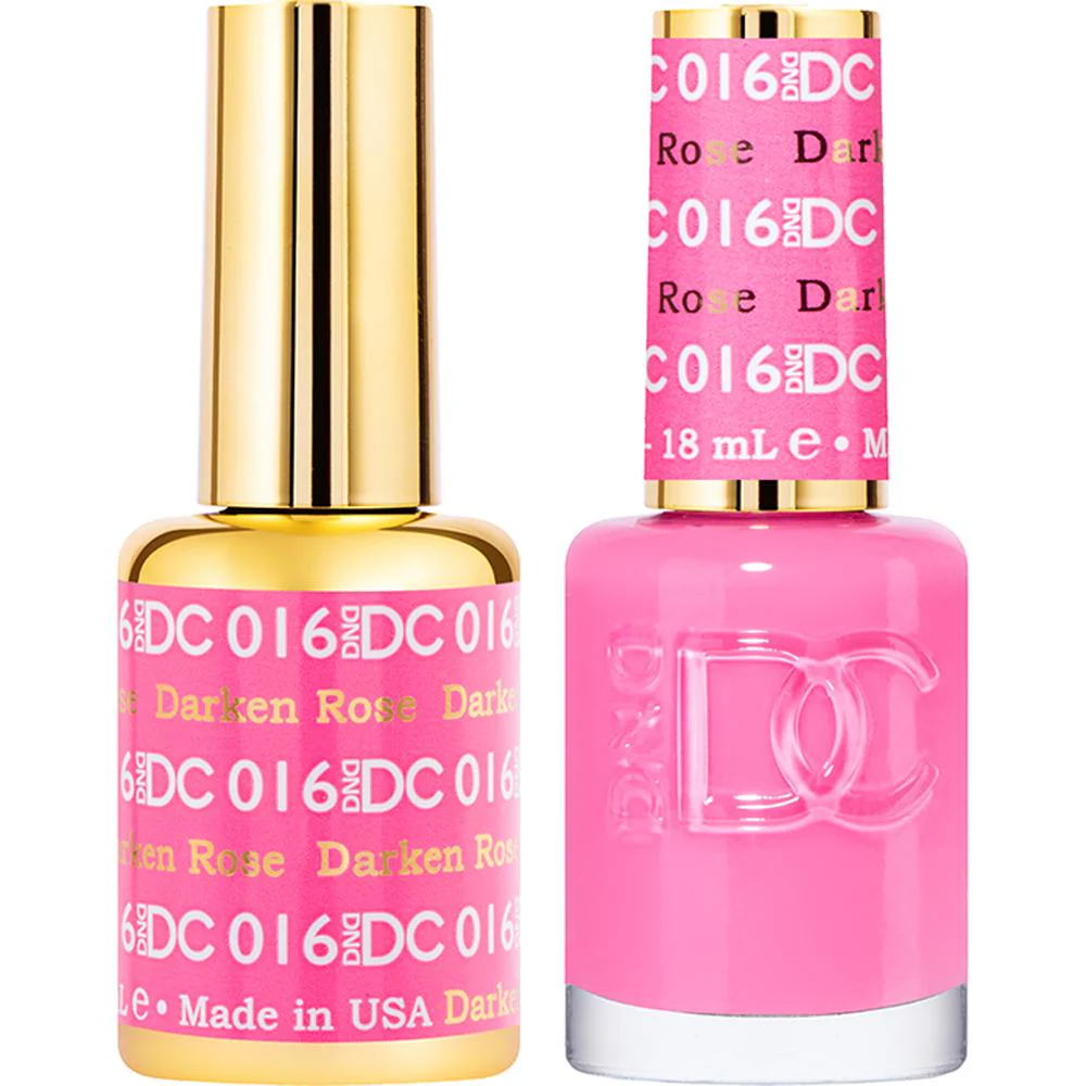 DND DC Duo Gel - #016 Darken Rose / Soak-Off Gel Polish 0.5 oz. + Nail Lacquer 0.5 oz.