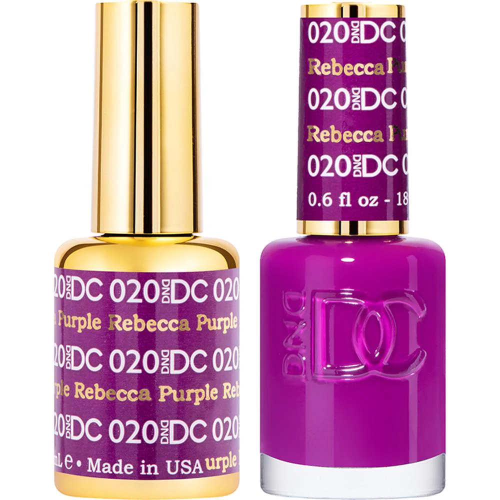 DND DC Duo Gel - #020 Rebecca Purple / Soak-Off Gel Polish 0.5 oz. + Nail Lacquer 0.5 oz.