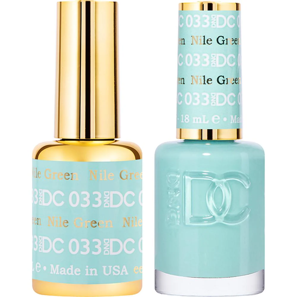 DND DC Duo Gel - #033 Nile Green / Soak-Off Gel Polish 0.5 oz. + Nail Lacquer 0.5 oz.