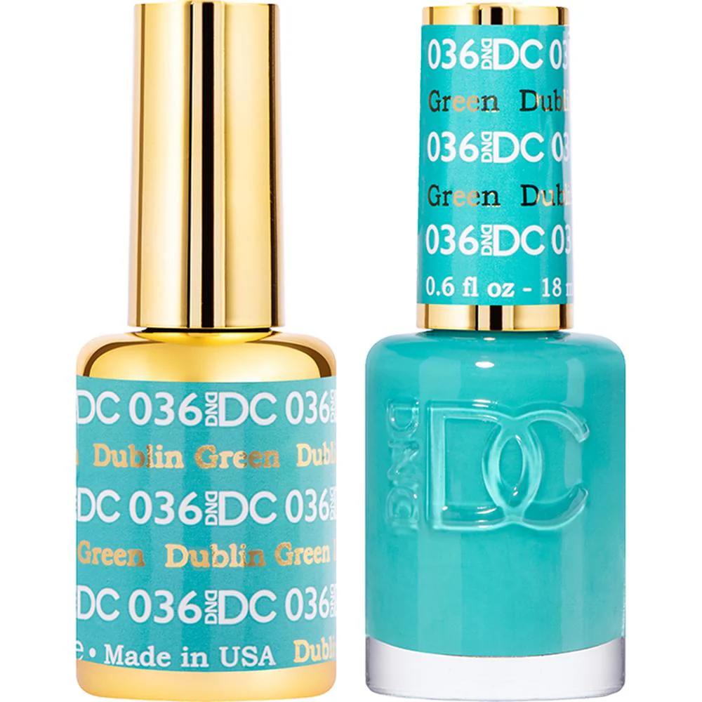 DND DC Duo Gel - #036 Dublin Green / Soak-Off Gel Polish 0.5 oz. + Nail Lacquer 0.5 oz.