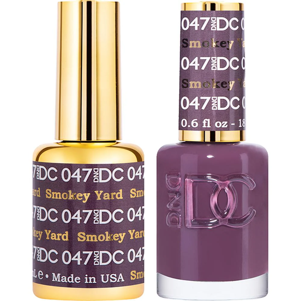 DND DC Duo Gel - #047 Smokey Yard / Soak-Off Gel Polish 0.5 oz. + Nail Lacquer 0.5 oz.