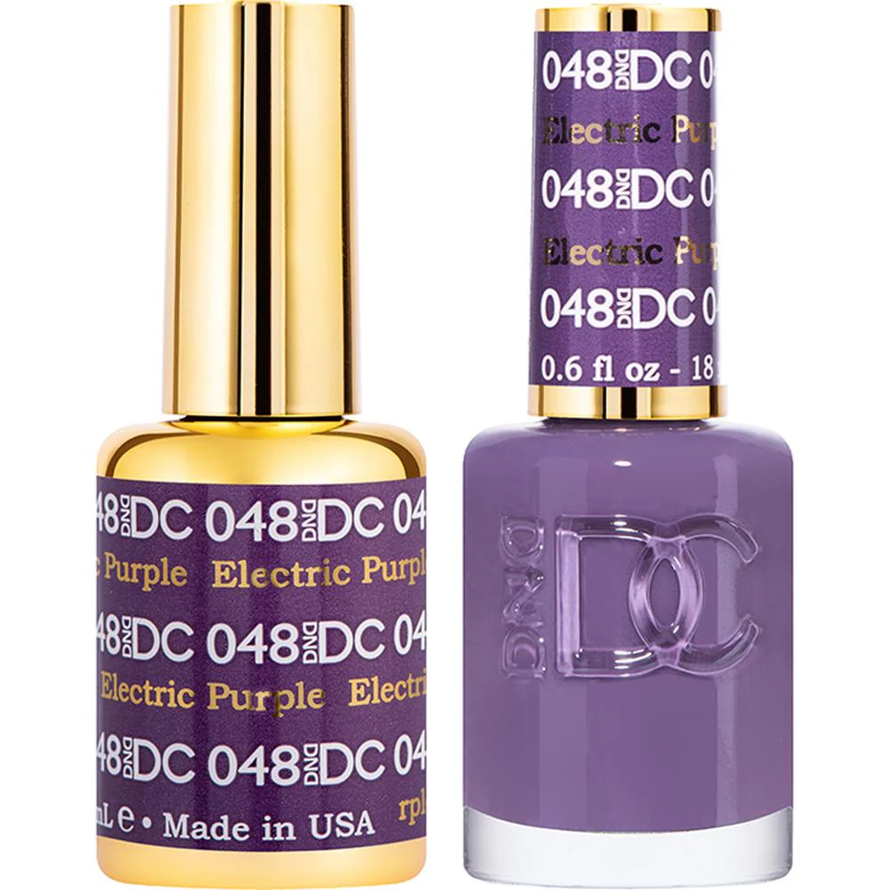 DND DC Duo Gel - #048 Electric Purple / Soak-Off Gel Polish 0.5 oz. + Nail Lacquer 0.5 oz.