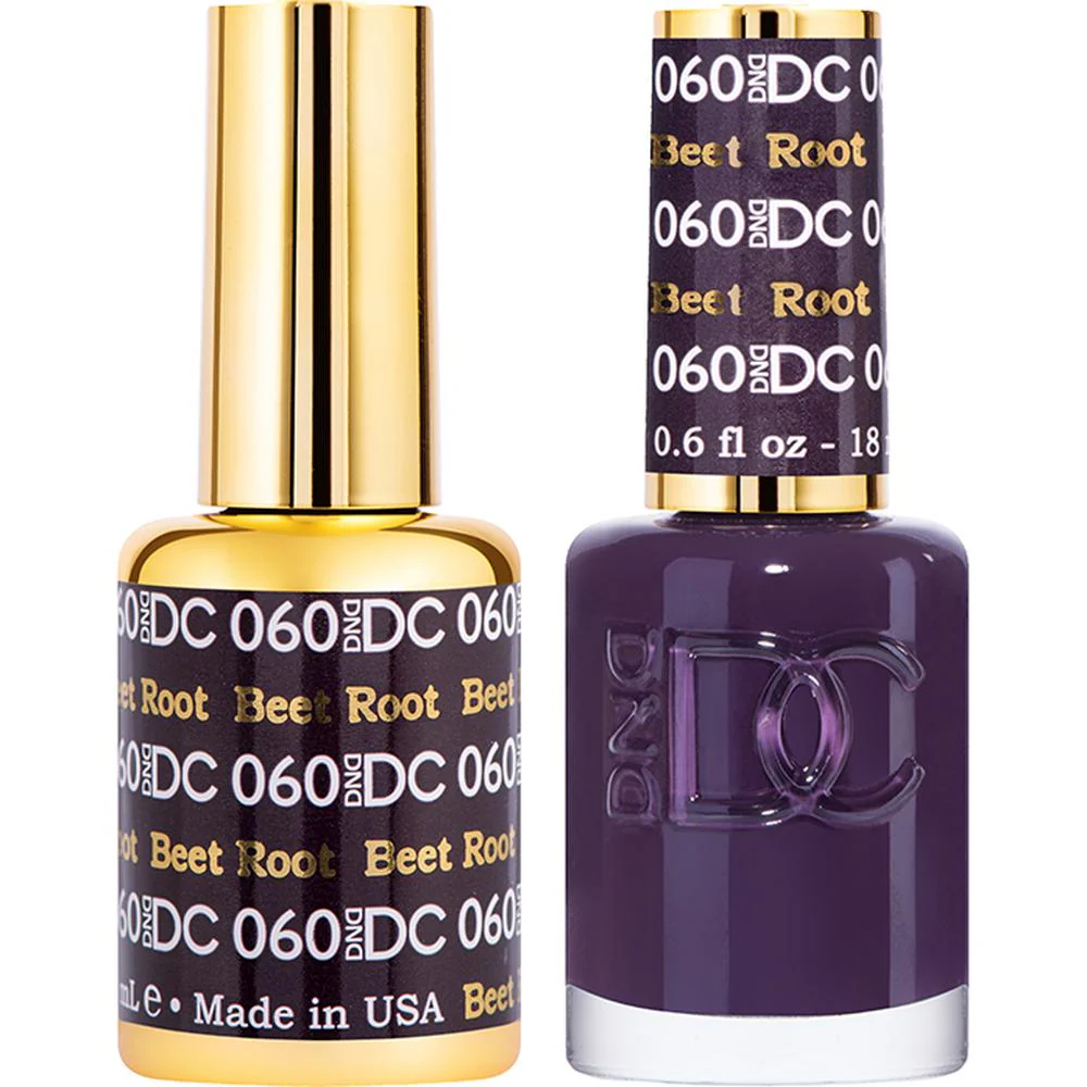 DND DC Duo Gel - #060 Beet Root / Soak-Off Gel Polish 0.5 oz. + Nail Lacquer 0.5 oz.