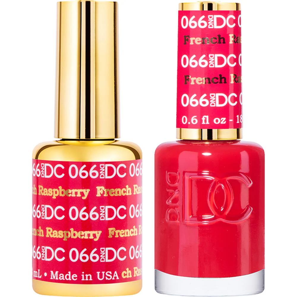 DND DC Duo Gel - #066 French Raspberry / Soak-Off Gel Polish 0.5 oz. + Nail Lacquer 0.5 oz.
