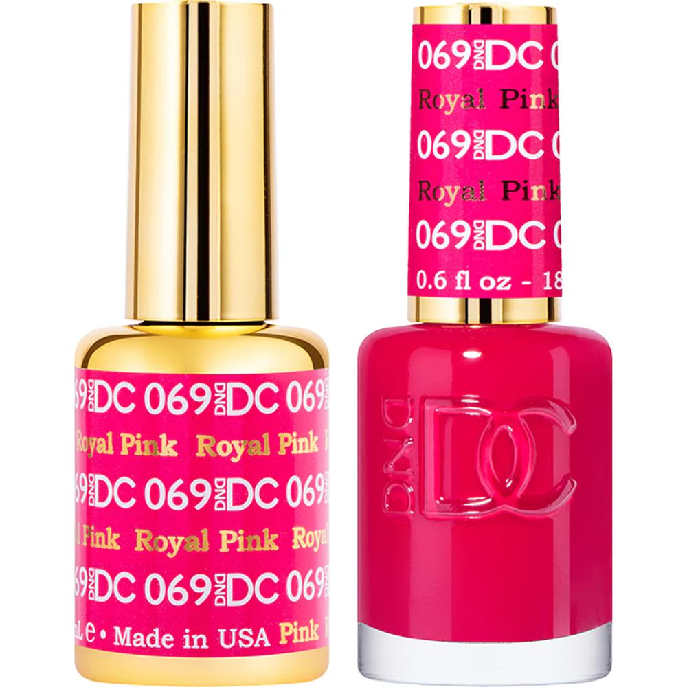 DND DC Duo Gel - #069 Royal Pink / Soak-Off Gel Polish 0.5 oz. + Nail Lacquer 0.5 oz.