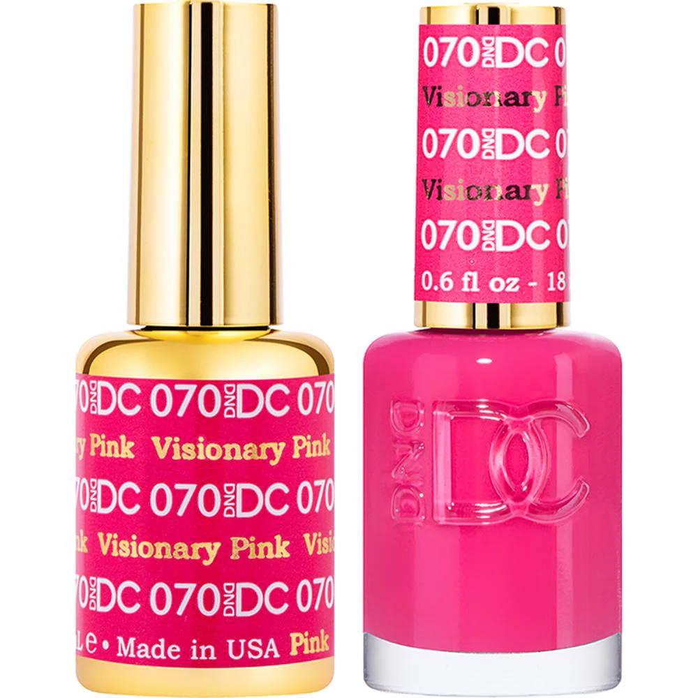 DND DC Duo Gel - #070 Visionary Pink / Soak-Off Gel Polish 0.5 oz. + Nail Lacquer 0.5 oz.