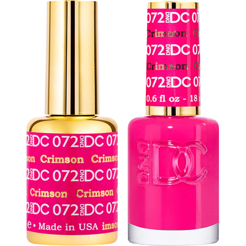 DND DC Duo Gel - #072 Crimson / Soak-Off Gel Polish 0.5 oz. + Nail Lacquer 0.5 oz.