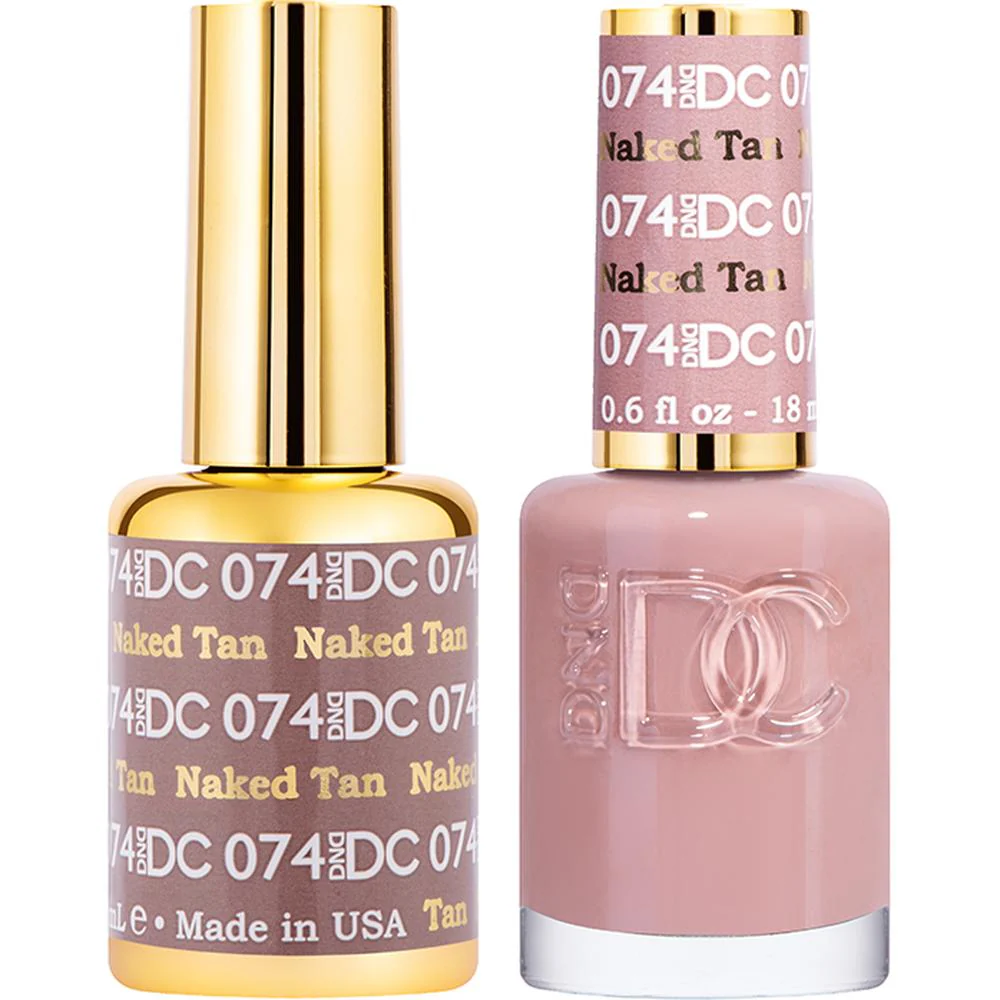 DND DC Duo Gel - #074 Naked Tan / Soak-Off Gel Polish 0.5 oz. + Nail Lacquer 0.5 oz.