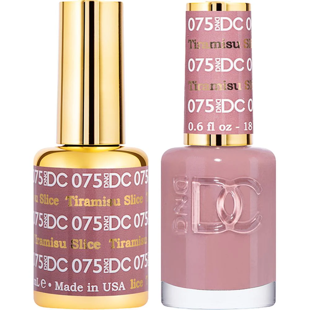 DND DC Duo Gel - #075 Tiramisu Slice / Soak-Off Gel Polish 0.5 oz. + Nail Lacquer 0.5 oz.
