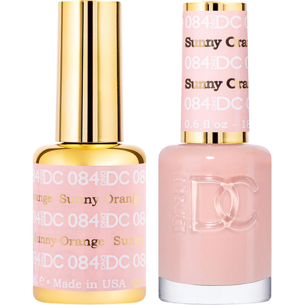 DND DC Duo Gel - #084 Sunny Orange / Soak-Off Gel Polish 0.5 oz. + Nail Lacquer 0.5 oz.