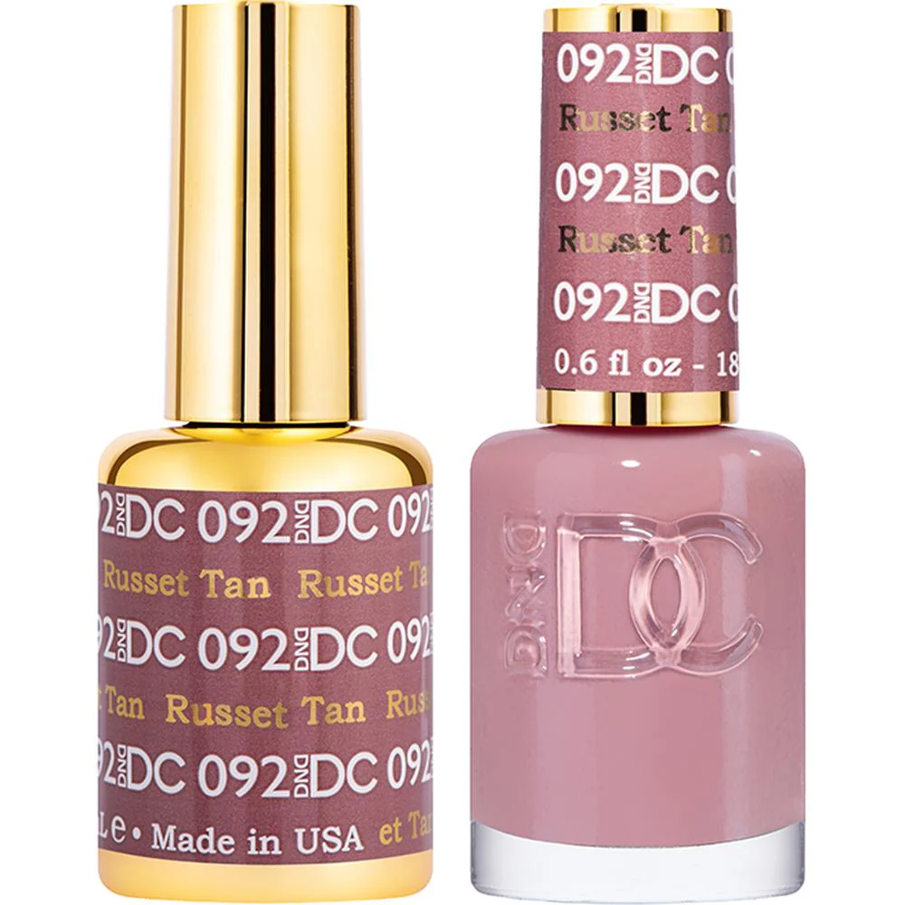 DND DC Duo Gel - #092 Russet Tan / Soak-Off Gel Polish 0.5 oz. + Nail Lacquer 0.5 oz.