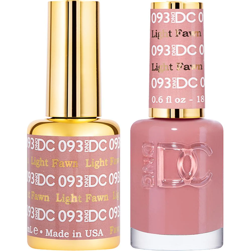 DND DC Duo Gel - #093 Light Fawn / Soak-Off Gel Polish 0.5 oz. + Nail Lacquer 0.5 oz.