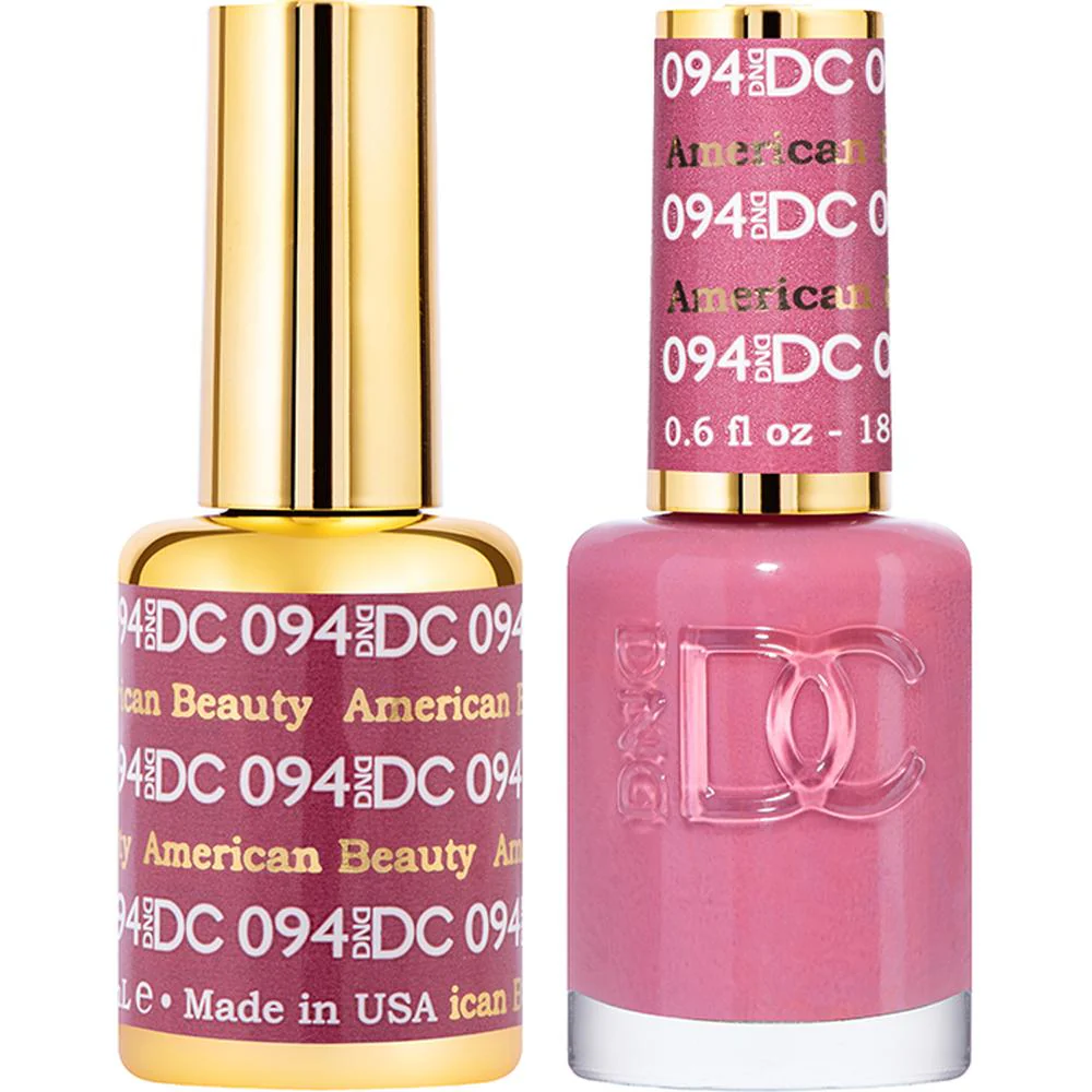 DND DC Duo Gel - #094 American Beauty / Soak-Off Gel Polish 0.5 oz. + Nail Lacquer 0.5 oz.