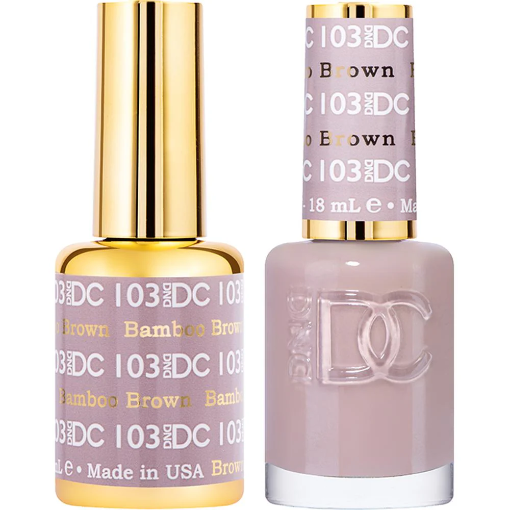 DND DC Duo Gel - #103 Bamboo Brown / Soak-Off Gel Polish 0.5 oz. + Nail Lacquer 0.5 oz.