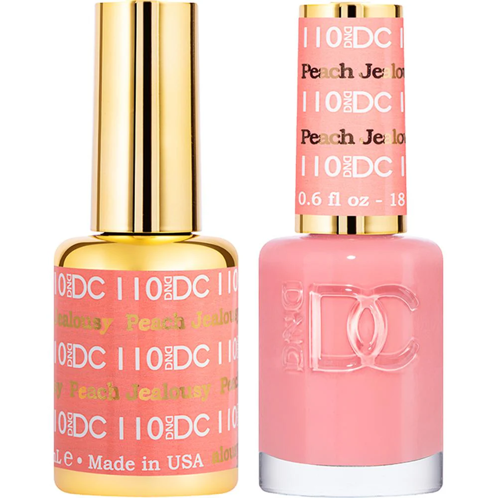 DND DC Duo Gel - #110 Peach Jealousy / Soak-Off Gel Polish 0.5 oz. + Nail Lacquer 0.5 oz.