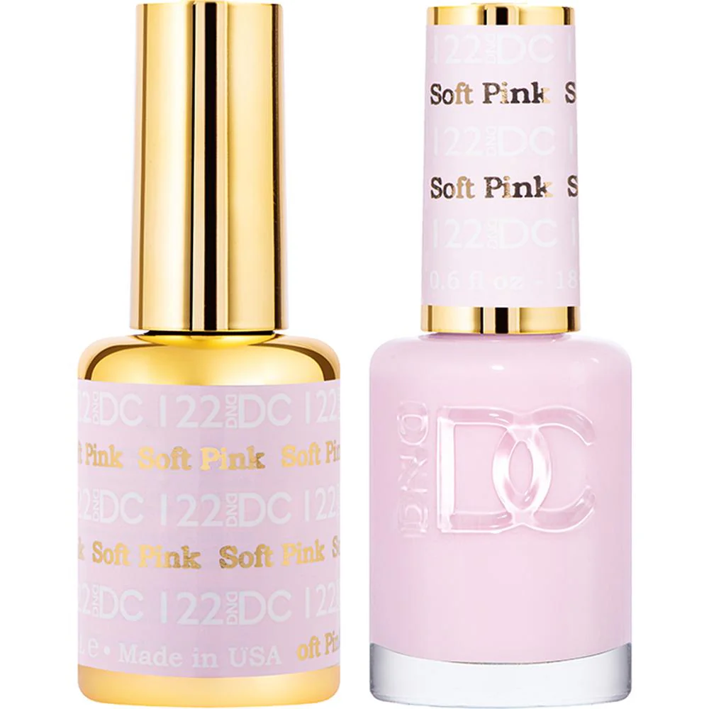 DND DC Duo Gel - #122 Soft Pink / Soak-Off Gel Polish 0.5 oz. + Nail Lacquer 0.5 oz.