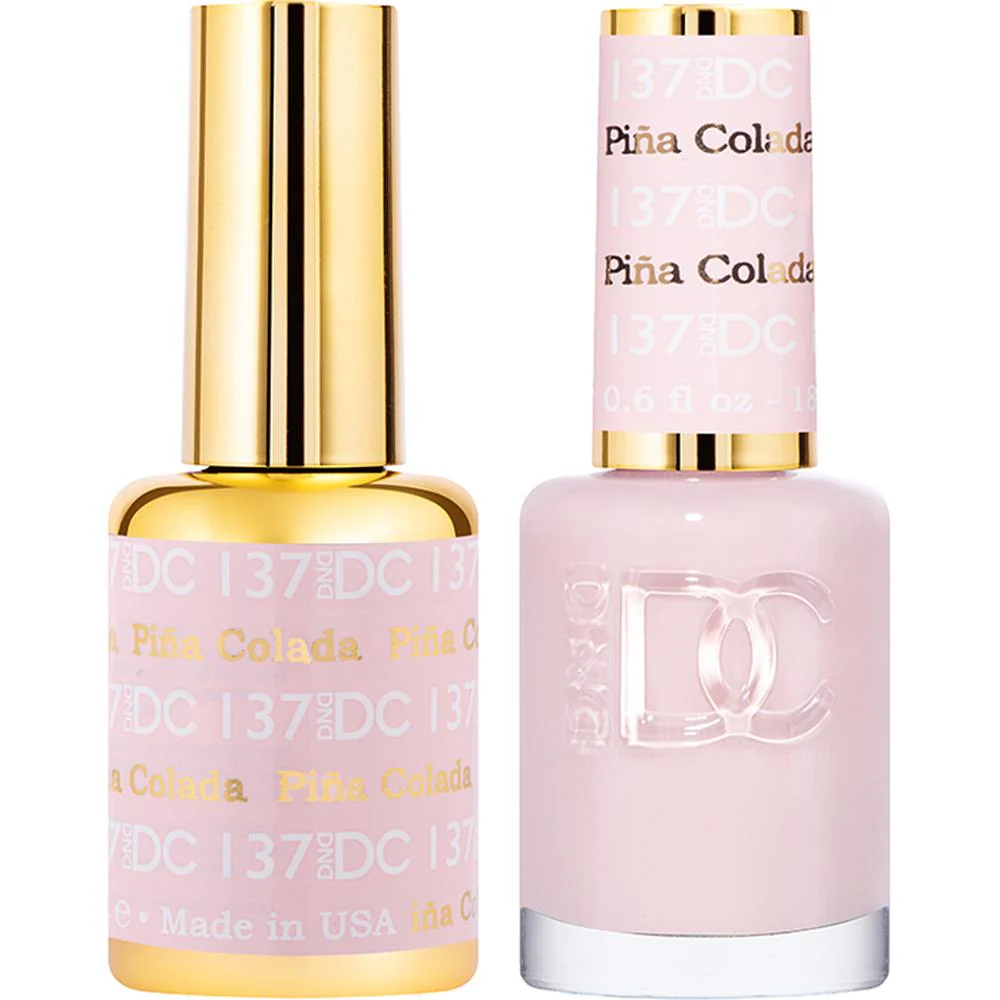 DND DC Duo Gel - #137 Pina Colada / Soak-Off Gel Polish 0.5 oz. + Nail Lacquer 0.5 oz.