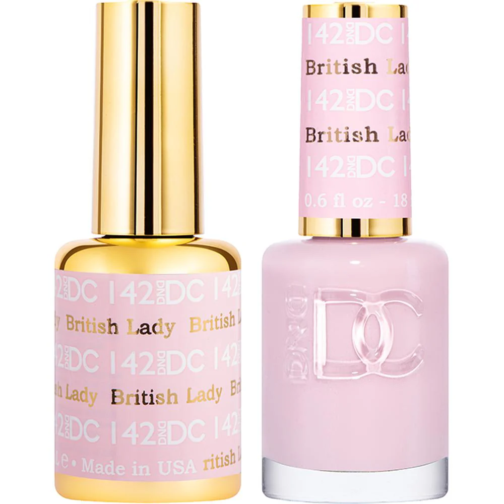 DND DC Duo Gel - #142 British Lady / Soak-Off Gel Polish 0.5 oz. + Nail Lacquer 0.5 oz.