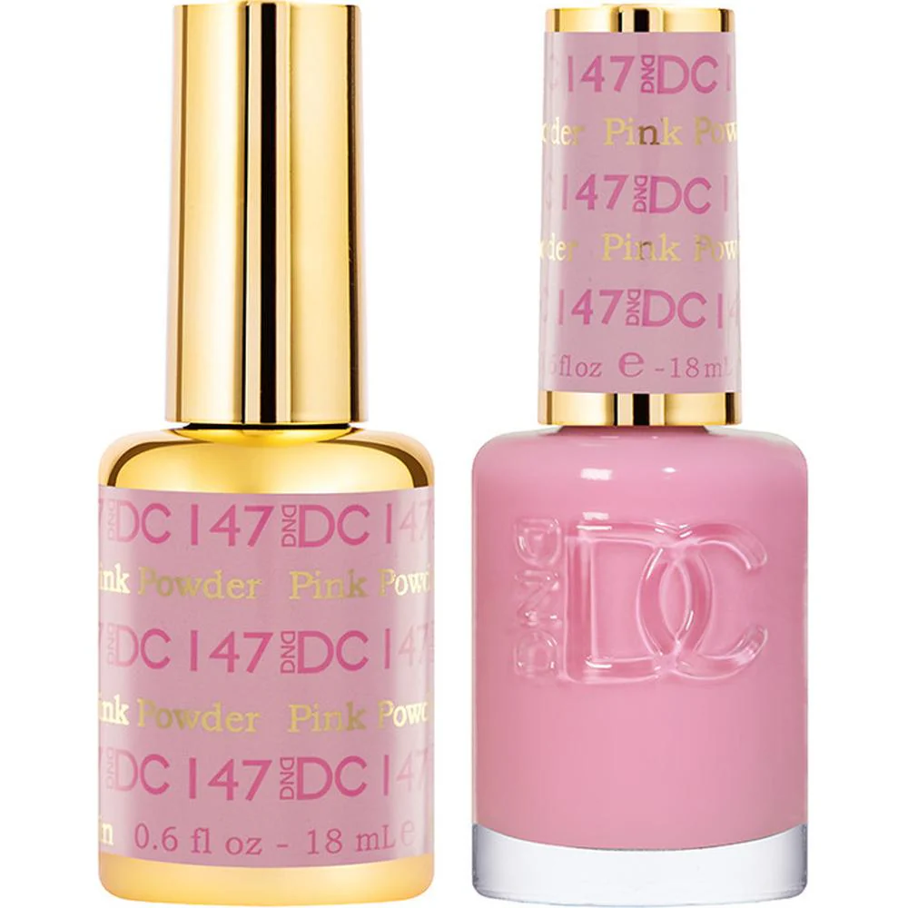 DND DC Duo Gel - #147 Pink Powder / Soak-Off Gel Polish 0.5 oz. + Nail Lacquer 0.5 oz.