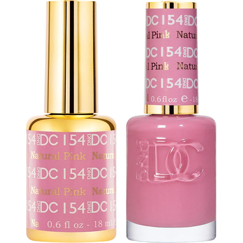 DND DC Duo Gel - #154 Natural Pink / Soak-Off Gel Polish 0.5 oz. + Nail Lacquer 0.5 oz.