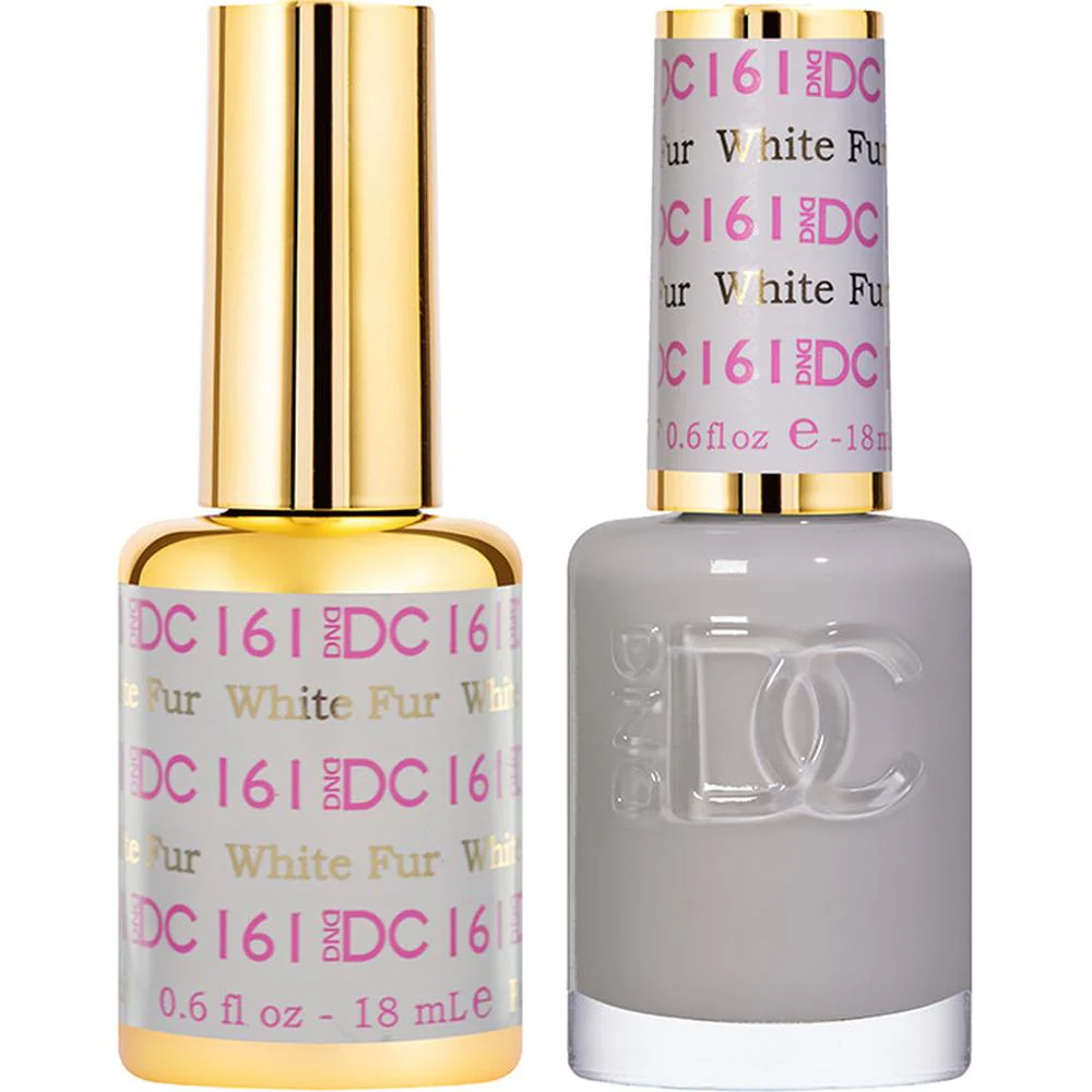DND DC Duo Gel - #161 White Fur / Soak-Off Gel Polish 0.5 oz. + Nail Lacquer 0.5 oz.