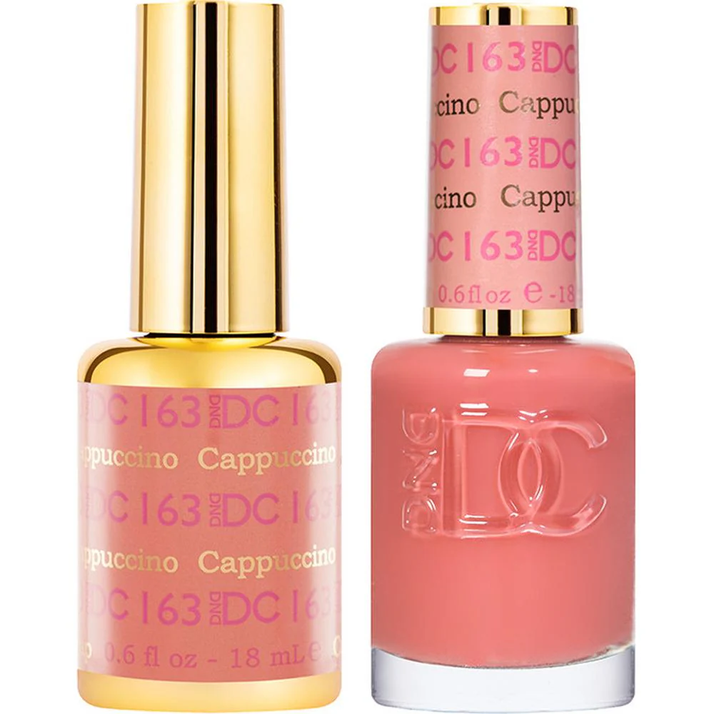 DND DC Duo Gel - #163 Cappuccino / Soak-Off Gel Polish 0.5 oz. + Nail Lacquer 0.5 oz.
