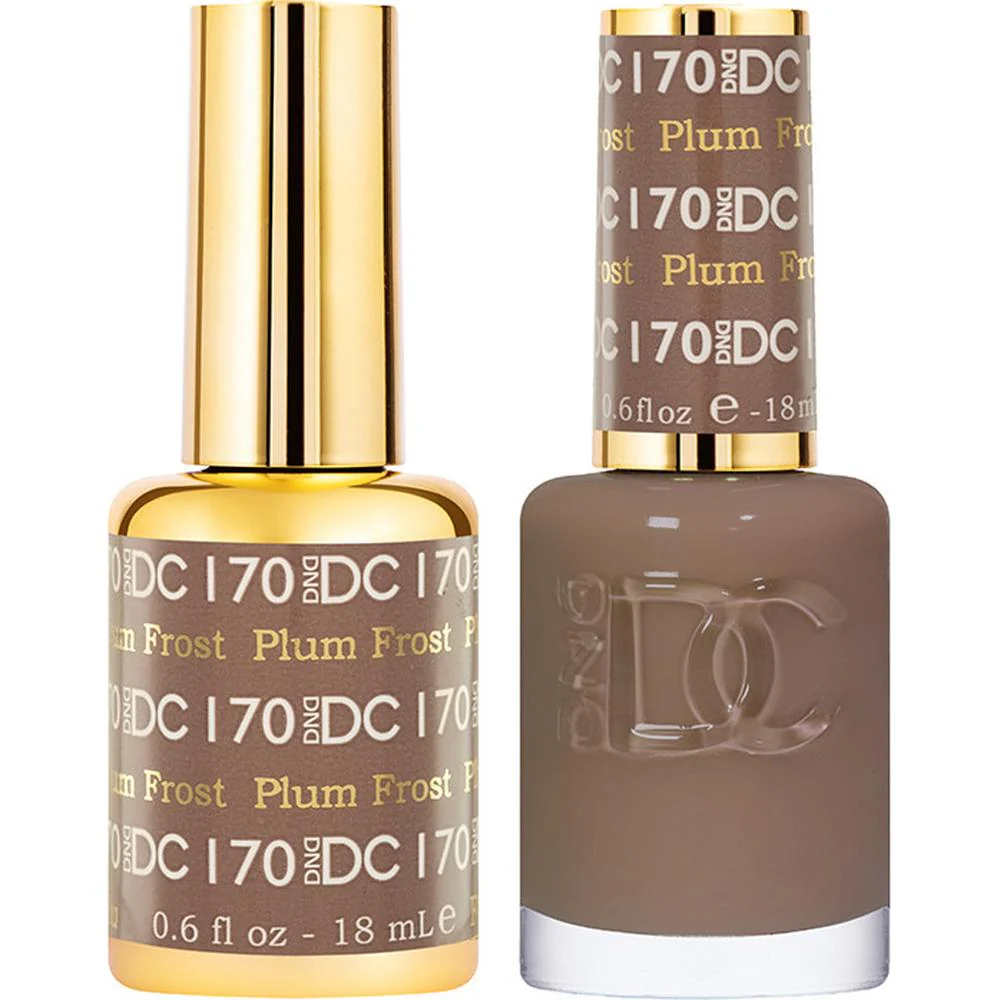 DND DC Duo Gel - #170 Plum Frost / Soak-Off Gel Polish 0.5 oz. + Nail Lacquer 0.5 oz.