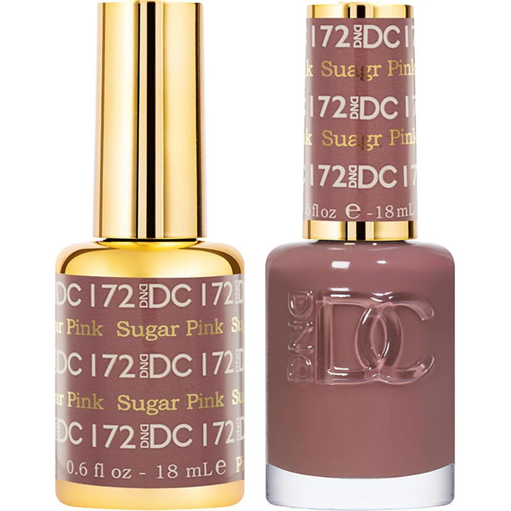 DND DC Duo Gel - #172 Sugar Pink / Soak-Off Gel Polish 0.5 oz. + Nail Lacquer 0.5 oz.
