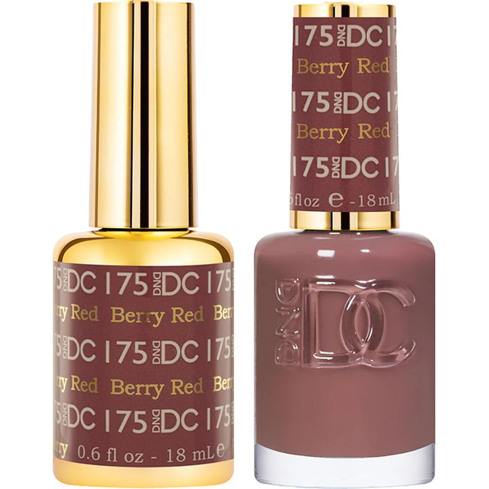 DND DC Duo Gel - #175 Berry Red / Soak-Off Gel Polish 0.5 oz. + Nail Lacquer 0.5 oz.