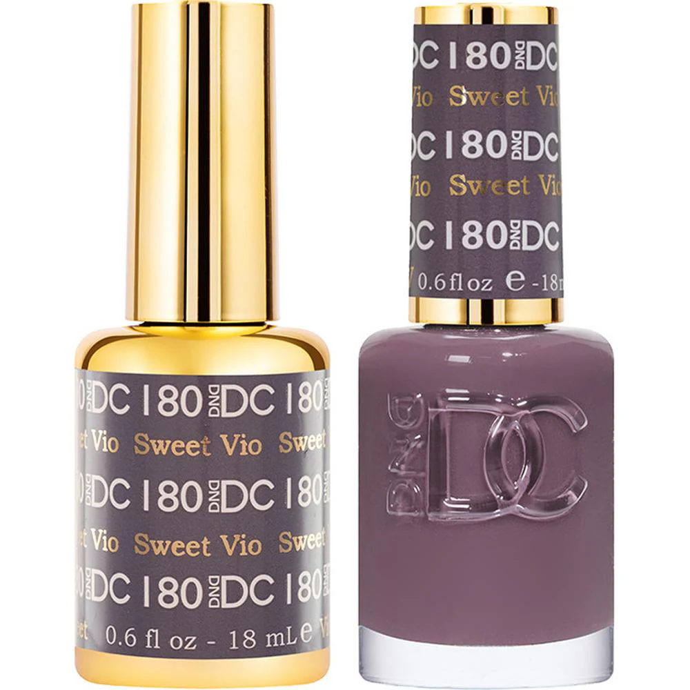 DND DC Duo Gel - #180 Sweet Vio / Soak-Off Gel Polish 0.5 oz. + Nail Lacquer 0.5 oz.