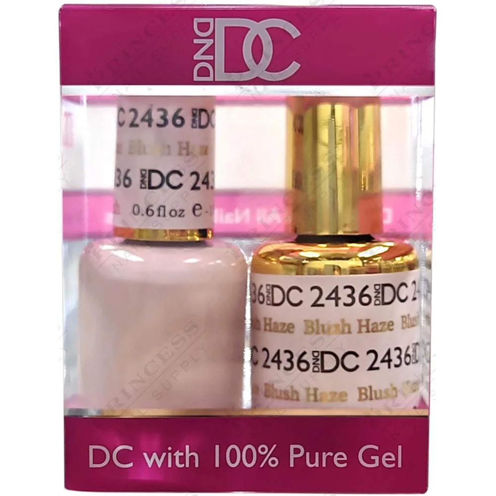DND DC Duo Gel - #2436 Blush Haze / Soak-Off Gel Polish 0.6 oz. + Nail Lacquer 0.6 oz.