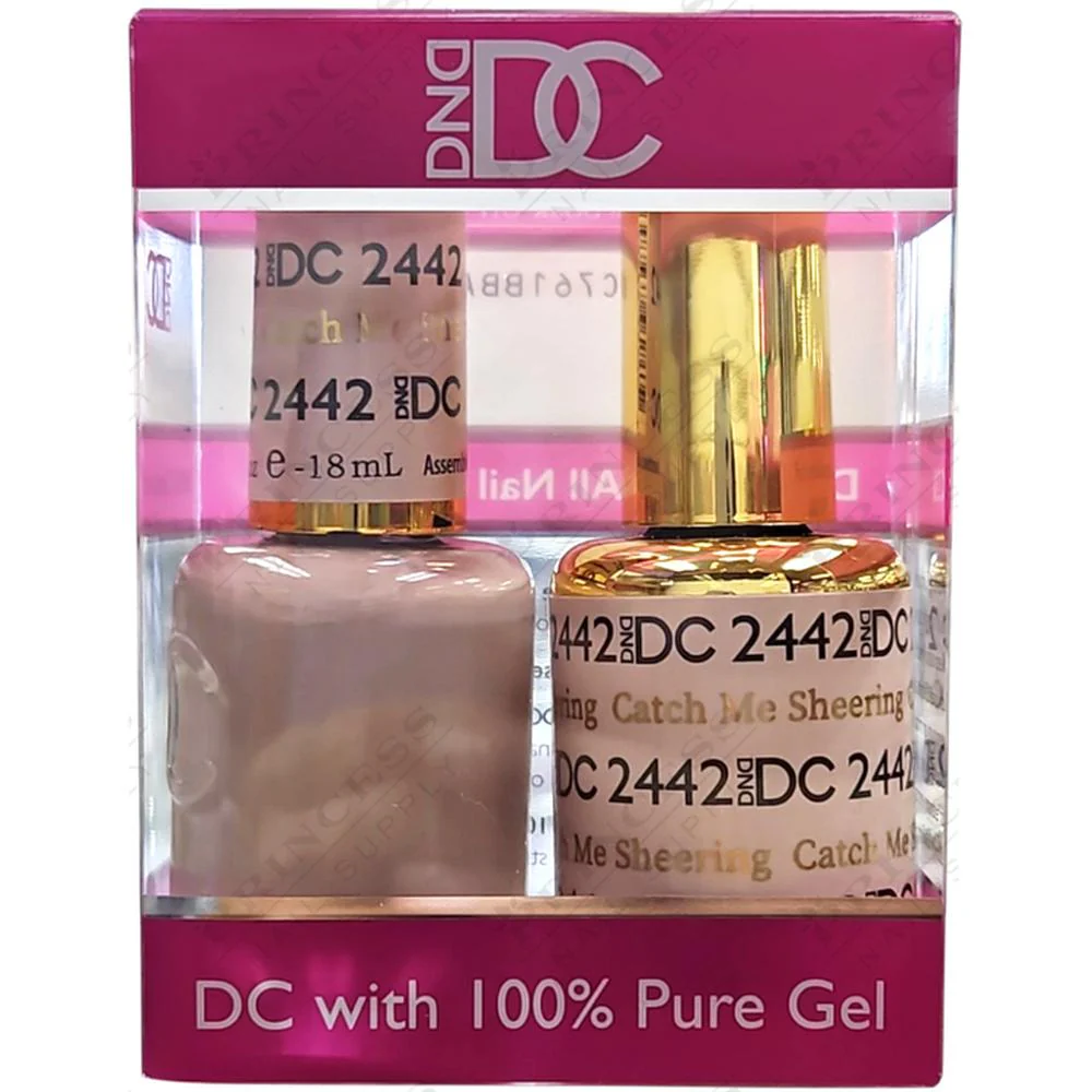 DND DC Duo Gel - #2442 Catch Me Sheering / Soak-Off Gel Polish 0.6 oz. + Nail Lacquer 0.6 oz.