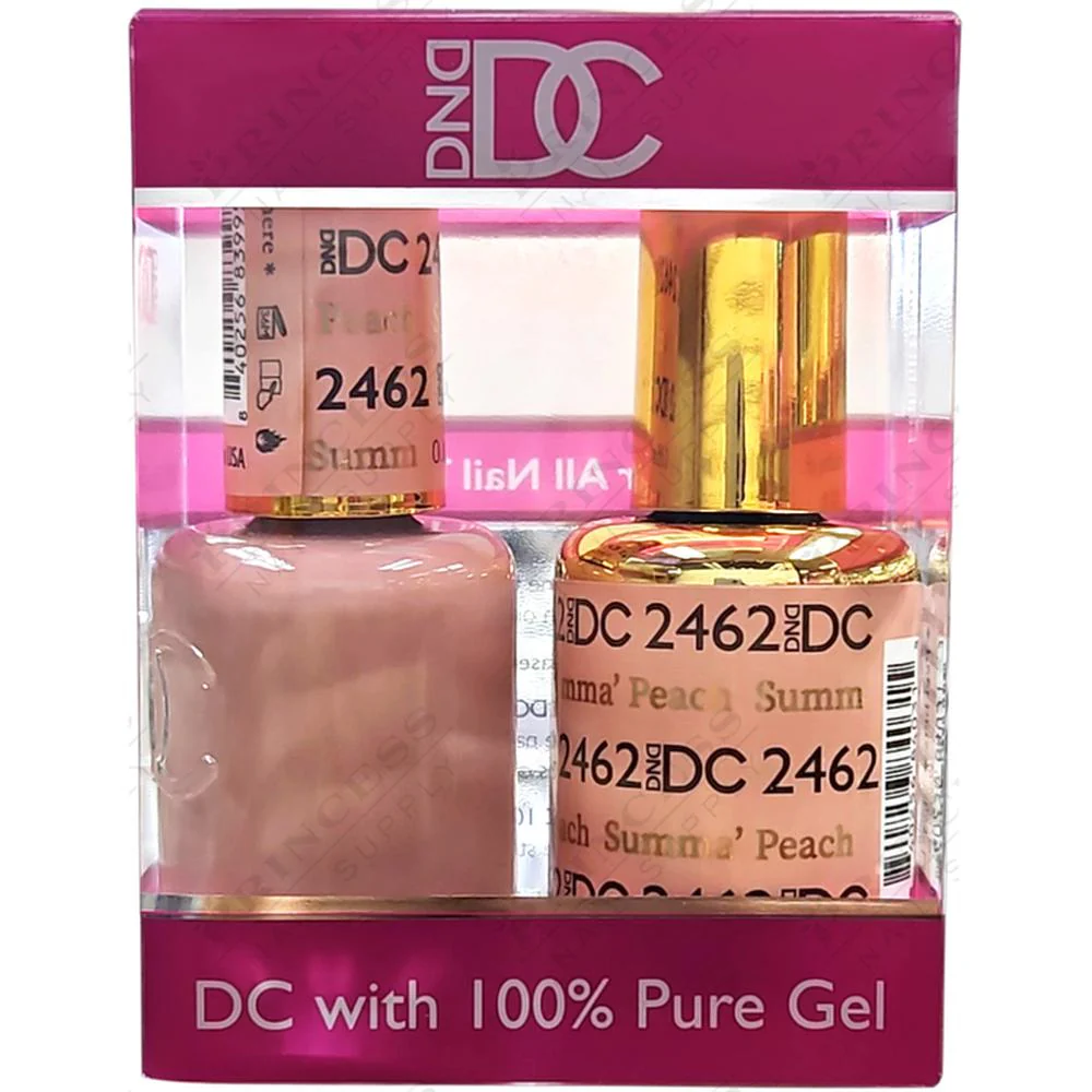 DND DC Duo Gel - #2462 Summa' Peach / Soak-Off Gel Polish 0.6 oz. + Nail Lacquer 0.6 oz.