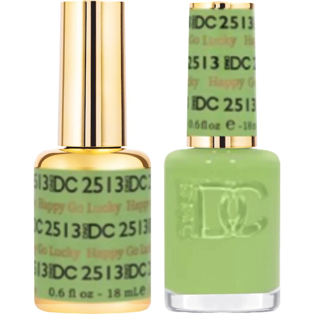 DND DC Duo Gel - #2513 Happy Go Lucky / Soak-Off Gel Polish 0.6 oz. + Nail Lacquer 0.6 oz.