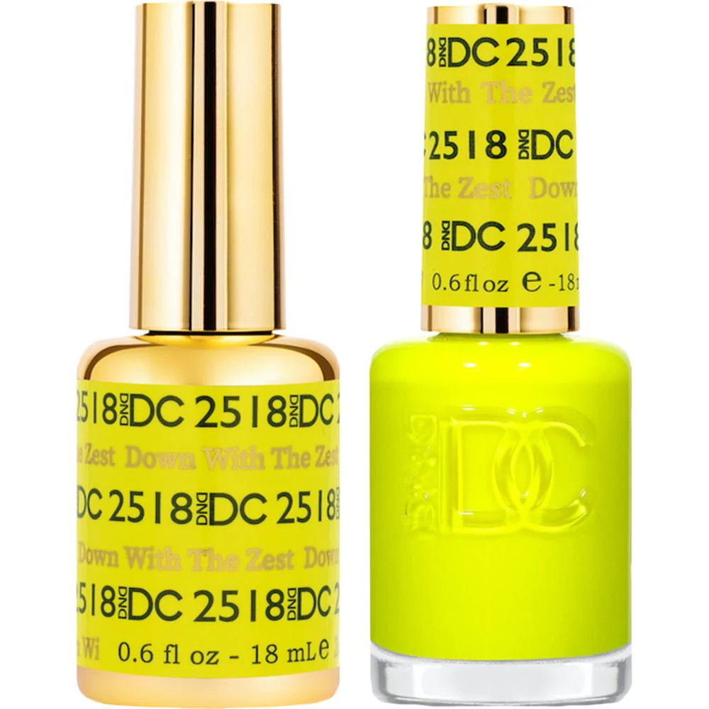 DND DC Duo Gel - #2518 Down With The Zest / Soak-Off Gel Polish 0.6 oz. + Nail Lacquer 0.6 oz.