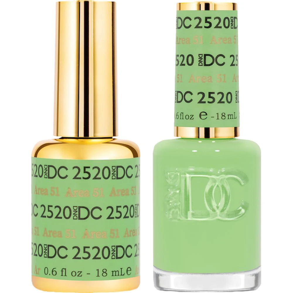 DND DC Duo Gel - #2520 Area 51 / Soak-Off Gel Polish 0.6 oz. + Nail Lacquer 0.6 oz.