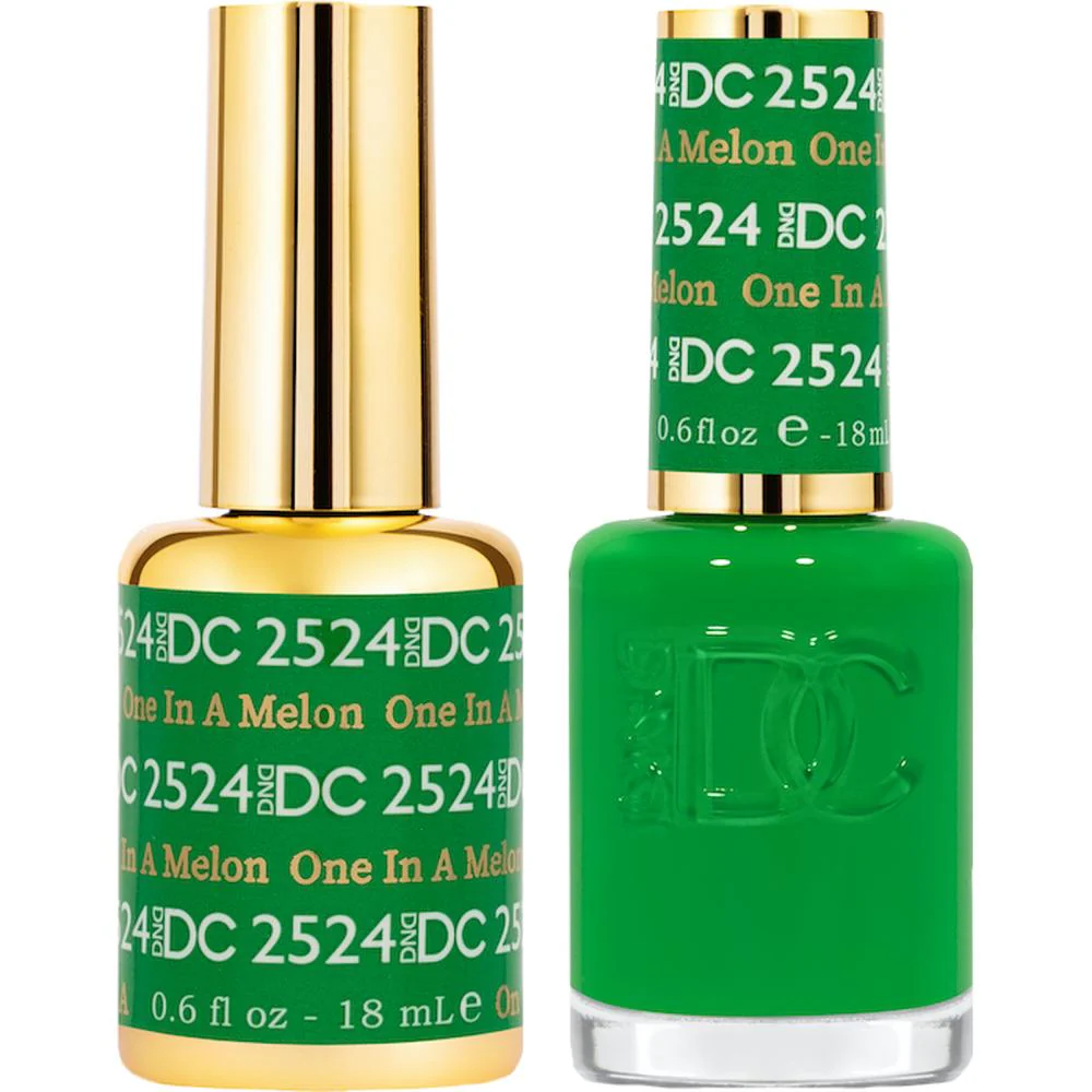 DND DC Duo Gel - #2524 One In A Melon / Soak-Off Gel Polish 0.6 oz. + Nail Lacquer 0.6 oz.