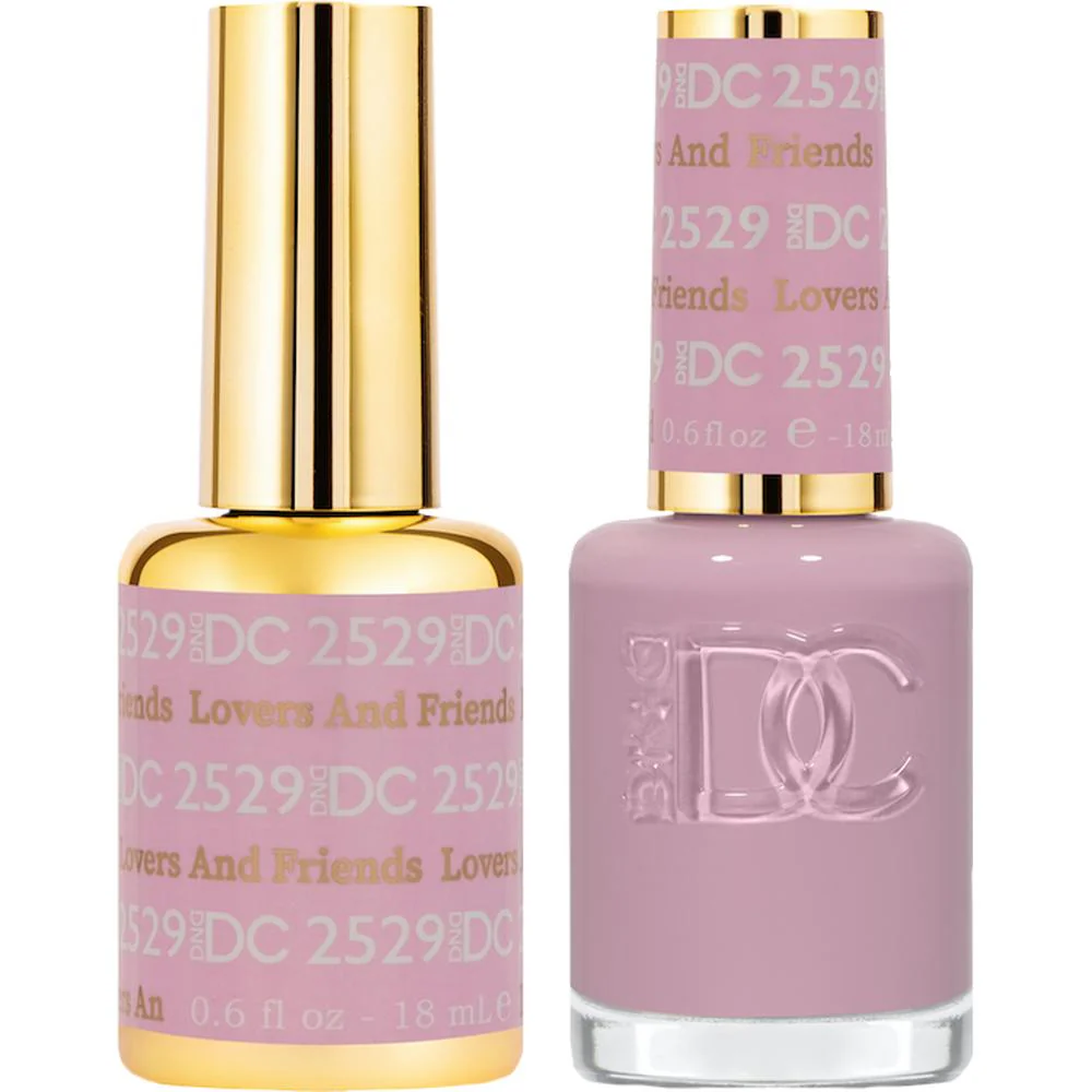 DND DC Duo Gel - #2529 Lovers And Friends / Soak-Off Gel Polish 0.6 oz. + Nail Lacquer 0.6 oz.