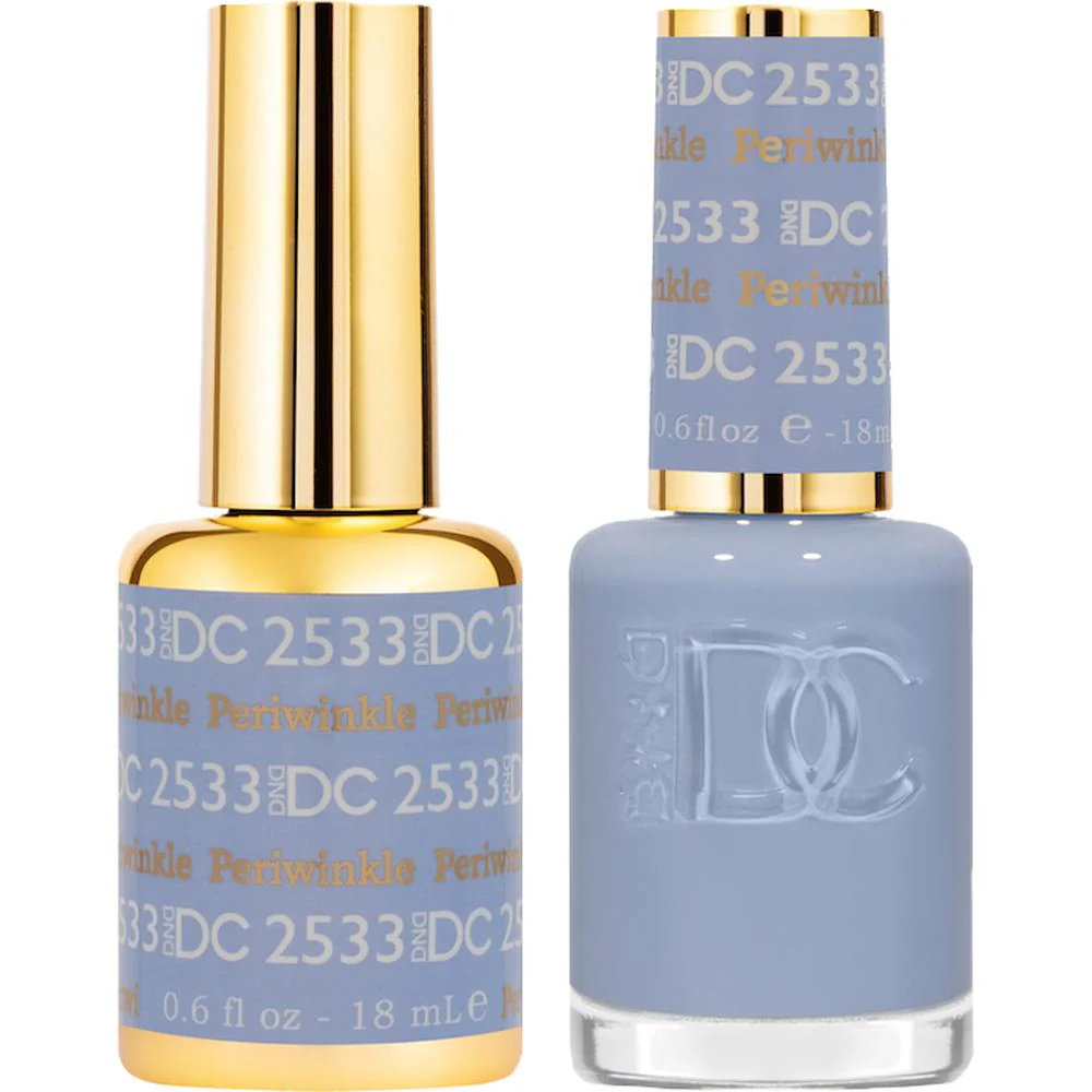 DND DC Duo Gel - #2533 Periwinkle / Soak-Off Gel Polish 0.6 oz. + Nail Lacquer 0.6 oz.