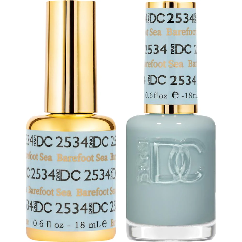DND DC Duo Gel - #2534 Barefoot Sea / Soak-Off Gel Polish 0.6 oz. + Nail Lacquer 0.6 oz.